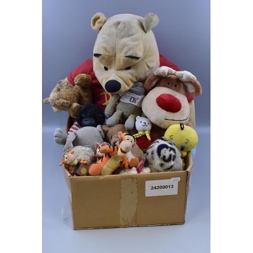 746 - Collection of Cuddly Teddy Bears to include a large Winnie The Pooh, Tweety pie, Tiggers, and more