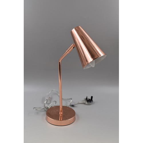 400 - Working Copper Effect Table lamp fitted with Lazy Switch