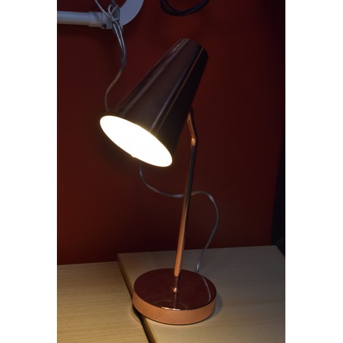 400 - Working Copper Effect Table lamp fitted with Lazy Switch