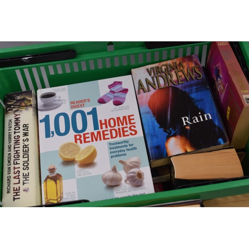 782 - Shopping Basket full of Novels to include Terry Pratchett, Bob Mortimer, Virginia Andrews and many m... 