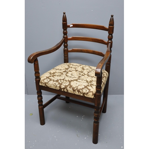 494 - Set of Six Vintage Younger Toledo Oak ladder Back Dining Chairs to include Two carvers all nicely Up... 