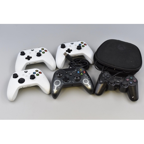 503 - Six Gaming Control Pads, includes XBox Elite Series 2 in Case, 3 Wireless Xbox Controllers and a Son... 