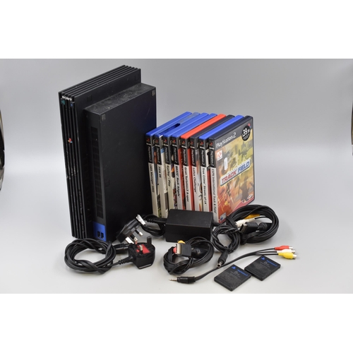 505 - Selection of Playstation 2 Console and Games (Powers On When Tested)