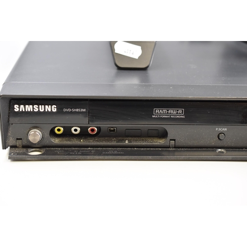 507 - A Samsung DVD Player/Recorder (DVD-SH853M), Powers on When Tested. 160GB HDD