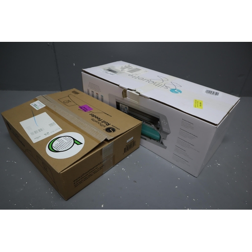 515 - A Boxed Silhouette Cameo 4 Desktop Precision Cutting Machine, In White. With Silhouette Roll Feeder.... 