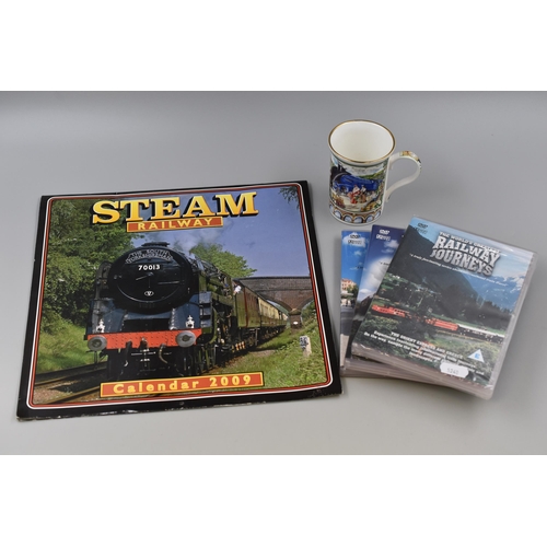 Selection of Railwayana to include Railway Journeys DVD’s, Sadler Cup and a Steam Railway Calendar (2009)