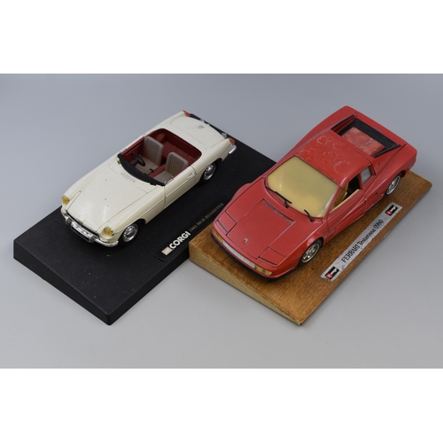 Mixed Selection Including Corgi 1963 MGB Roadster Diecast Model Car (As Found) and BURAGO 1984 Ferrari Testarossa Diecast Model Car (As Found)