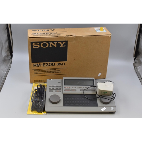 520 - Sony RM-E300 Video Editor Controller / Titler in original Box with Leads (Powers On)