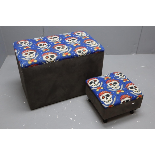 569 - Pirate Themed Bedding Box and Stool (Bedding Box 29” x 20” x 16”)