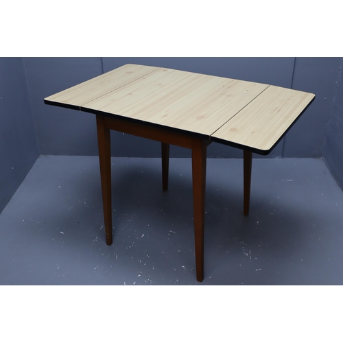 582 - Vintage Formica Covered Drop Leaf Table with Removable Legs for easy transportation (has four small ... 