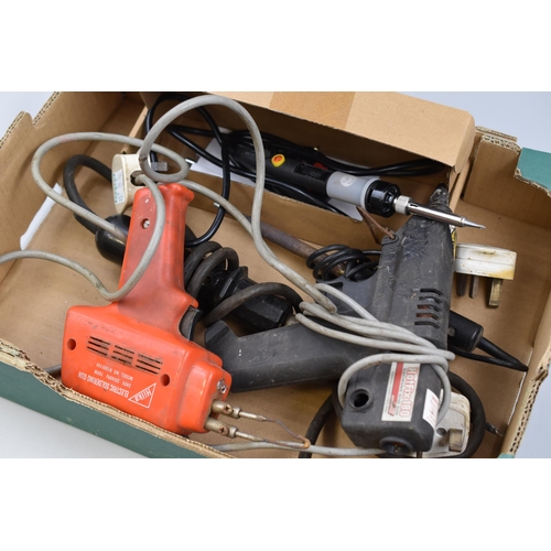 712 - Five Electric Soldering Irons including Hilka