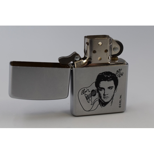 270 - A Brushed Metal Elvis Presley Zippo Lighter, In Packaging