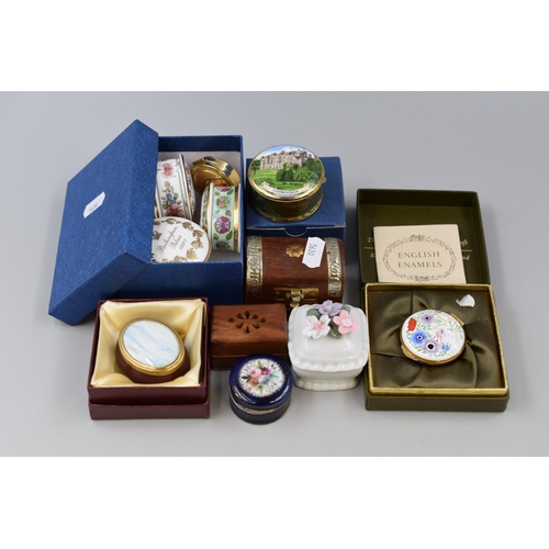 468 - A Selection of Ten Trinket Boxes, Includes Some Boxed, Ayshford, Wooden and More