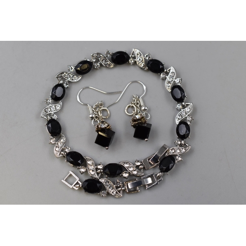 61 - Two Items to include Silver 925 Bracelet Plus a Pair of Swarovski Crystal Earrings. Complete with Gi... 