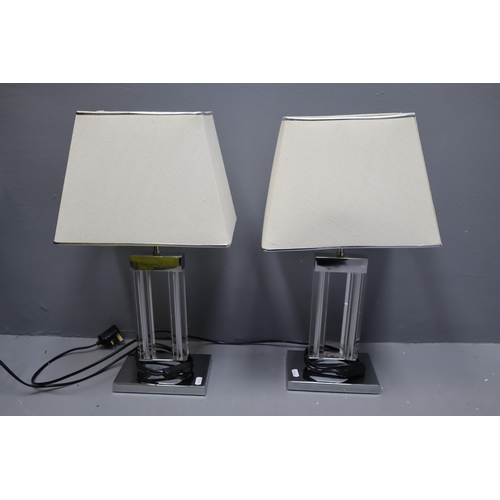 361 - Two Designer Table Lamps by DAR Lighting. One Lights Up, the other Flashes, might just be Dust (Appr... 