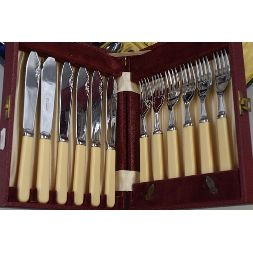 364 - Three Cased Cutlery Sets including Dessert, Fish and Coffee