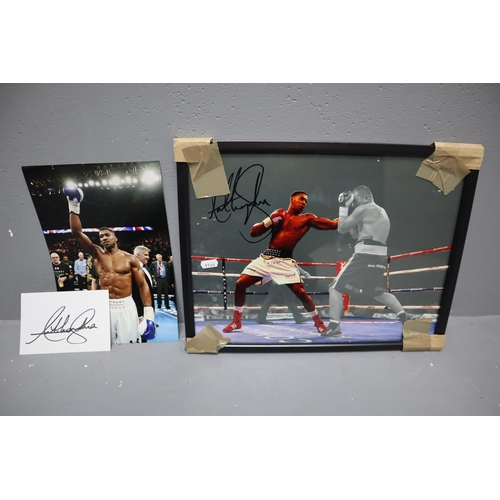 473 - Selection of Athlete Signed Autographs including Anthony Joshua, Possibly Cassius Clay and More