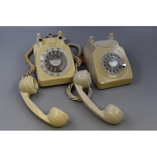 365 - Two Cream Coloured Vintage Dial Telephones (converted)