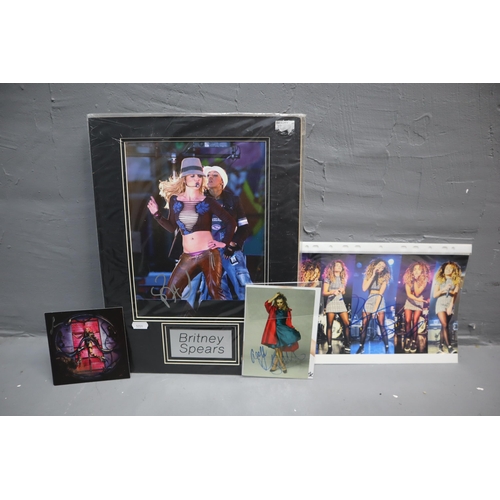 474 - Selection of Musician Signed Autographs Including Britney Spears, Jimmy Hendrix and More