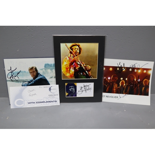 474 - Selection of Musician Signed Autographs Including Britney Spears, Jimmy Hendrix and More