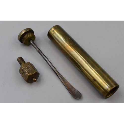 279 - Two Brass Military Interest Items To Include Gun Oiler and Put & Take Spinner