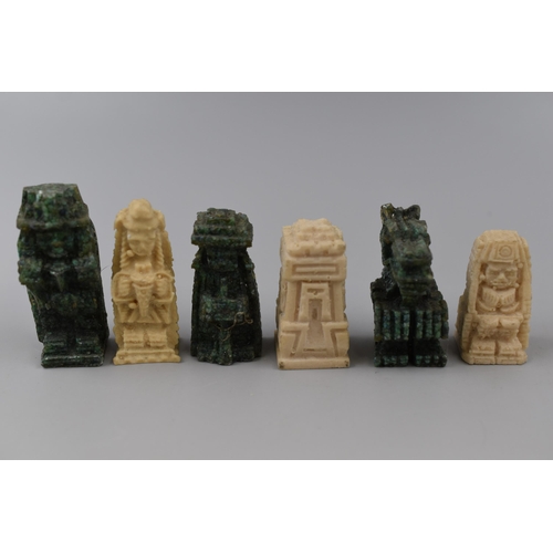 370 - Resin Aztec Chess Set and Board approx 10