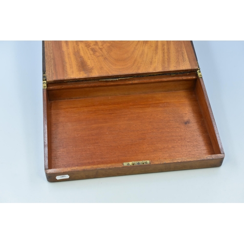 377 - Victorian Wooden (Possibly Beech) Writing Slope in nice condition complete with Key