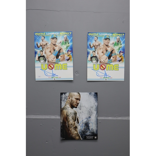 Selection of Signed Wrestler Autographs Including John Cena and Randy Orton
