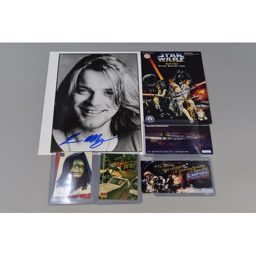 486 - Selection of Signed Star Wars Items Including Autograph Signed By Ewan McGregor, Signed Card By Jimm... 