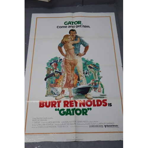 487 - Selection of Vintage Movie Posters Including E.T. , Gator, American Gigolo and More