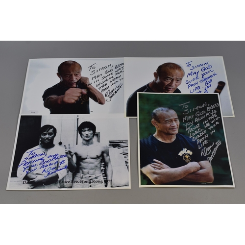 488 - Selection of 4 Signed Autographs by Dan Inosanto and Nunchucks