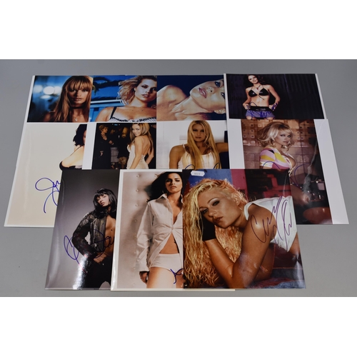 489 - Selection of 10 Signed Autograph of Models Including Cindy Crawford, Paris Hilton, Sofia Vergara and... 