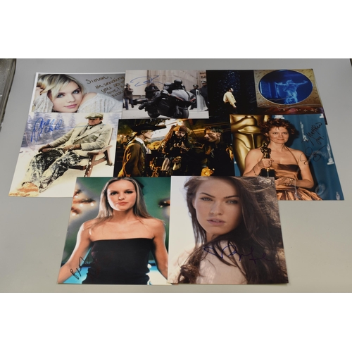 490 - Selection of Signed Autographs Including Brad Pitt, Megan Fox, Jack Nicholson and More, Some Include... 