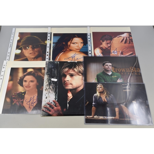 490 - Selection of Signed Autographs Including Brad Pitt, Megan Fox, Jack Nicholson and More, Some Include... 