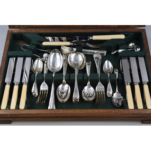 384 - A B & J. Sippel Oak Canteen of Cutlery (Six Person, Eighty Four Pieces in Total), Appears Comple... 