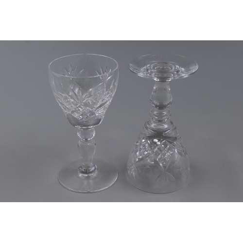 296 - Six Brierley Glass Sherry Glasses together with a Decorative Etched Silver Plated Serving Tray