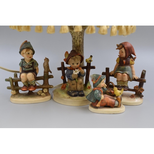 301 - Hummel Figural Table Lamp, and three Figurines (a/f)