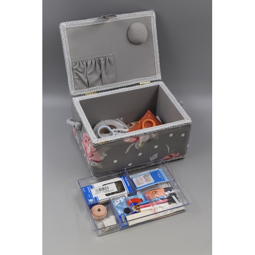 498 - Sewing Box complete with Contents to include Needles, Scissors, Electric Cutter and More