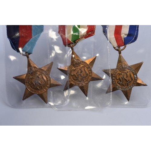 302 - Five WWII Medal including 1939-45 Star, Italy Star, France and Germany star, War and Defence Medals