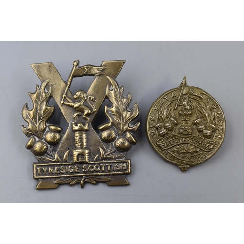 304 - Two Tyneside Scottish Military Cap Badges