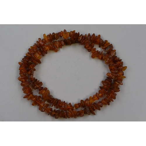 88 - Raw Amber Chip Necklace (26