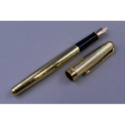 94 - New Gold Coloured Parker Sonnet Fountain Pen in Case