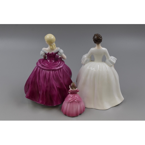 324 - Three Figures to include Coalport Alice 7/96, Coalport Amanda 8/85 and Royal Doulton HN3222