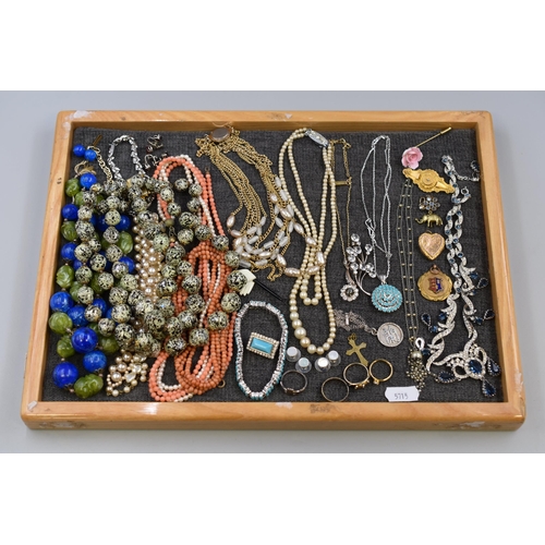 103 - A Selection of Unsorted Designer Jewellery To Include Pearl Necklace, Gold Plated Heart Locket, Elep... 