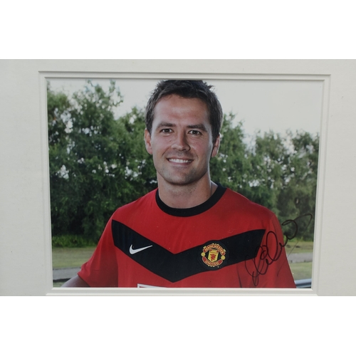 411 - Framed Autographed Photos of Michael Owen and Brazillian Player Kleberson APPROX 16 X 15 Inches