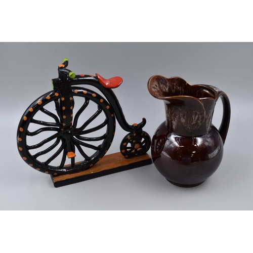 330 - Four Pieces of Quality Ceramics including a Studio Pottery Penny Farthing, William Adams Planter, Ol... 