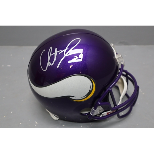 414 - Full Size Replica American Football Helmet Signed by Chester Taylor : Minnesota Vikings.