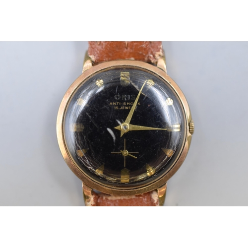 118 - Vintage Oris 15 Jewels Gold Plated Watch (Ticking at time of listing)