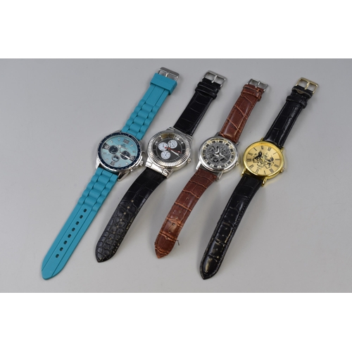 122 - Four Gents Designer Watches To Include Dunlop, Longboard, Amelia Carter, And Other