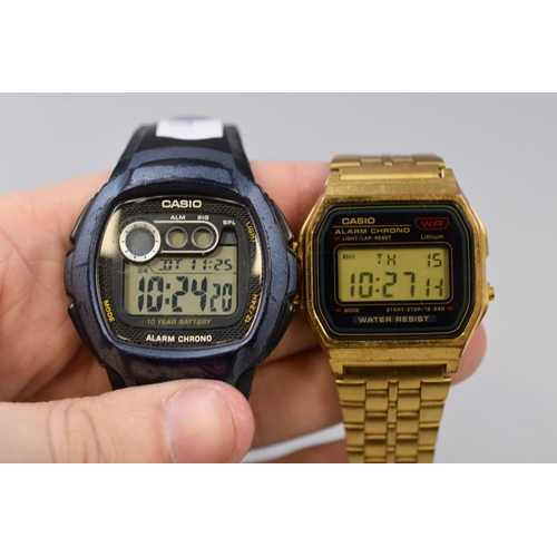 126 - Two Digital Alarm Chrono Casio Watches, Working